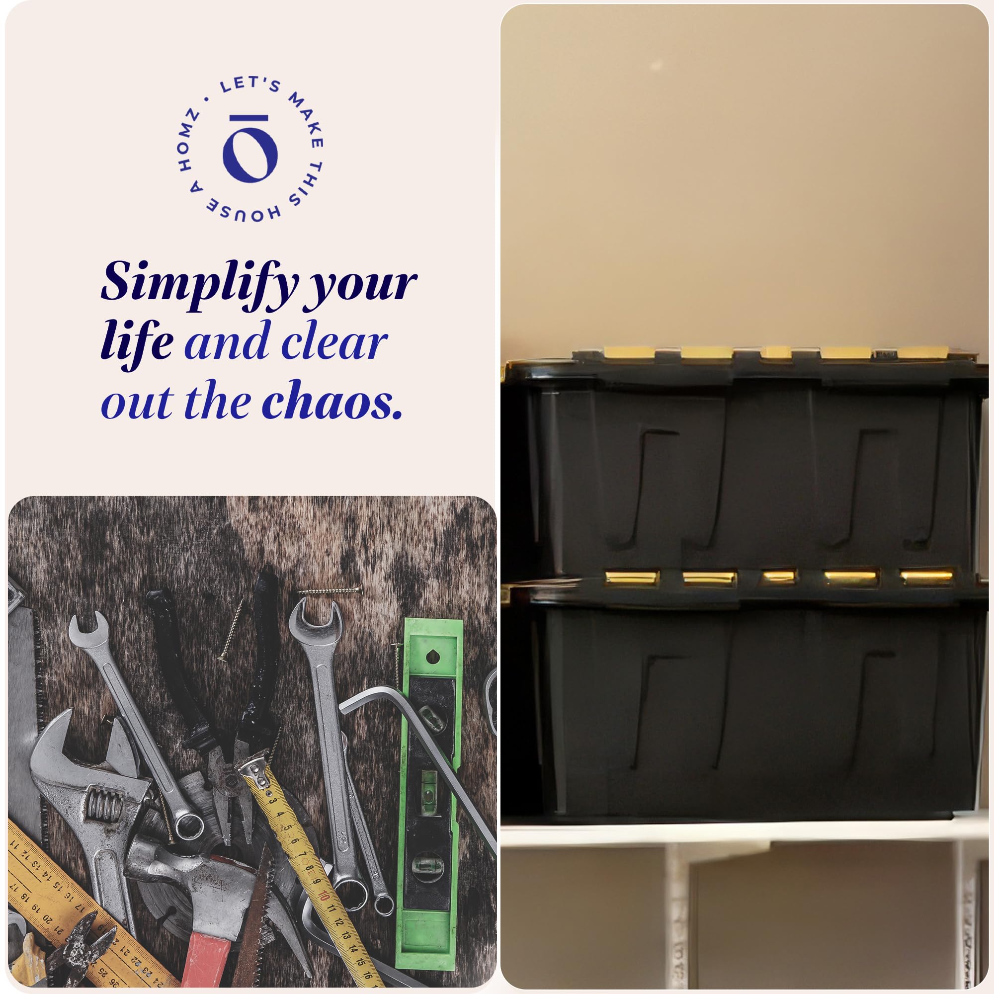 HOMZ Durabilt ガレージボックス　66サイズ Amazon.com: HOMZ 2-Pack Durabilt, Heavy Duty Plastic Storage Bins